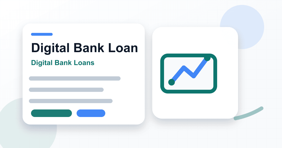 Digital Bank Loan illustration with app-based credit Digital Bank Loan illustration with app-based credit